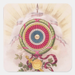 Cockade, Emblem von 1848 Quadratischer Aufkleber