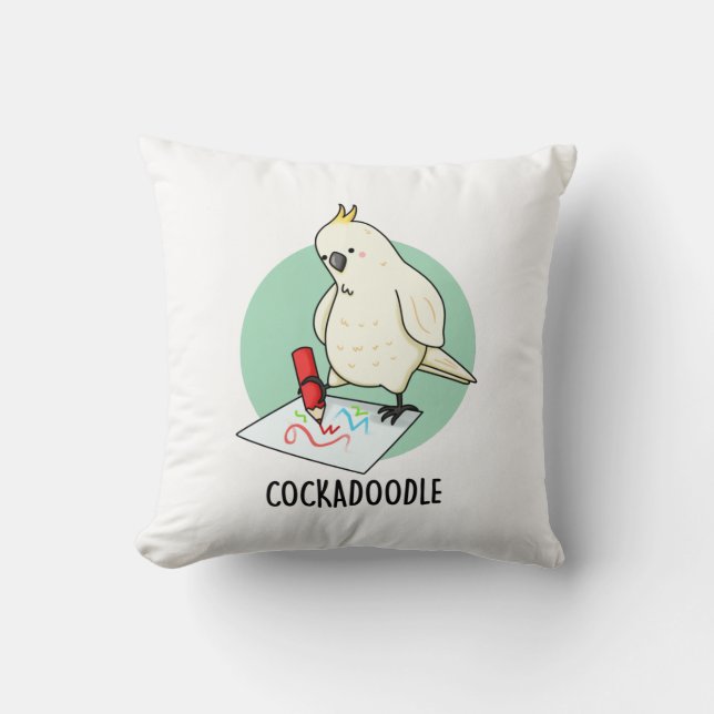 Cockadoodle Funny Cockatoo Pub Kissen (Vorderseite)