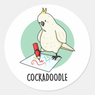 Cockadoodle Funny Cockatoo Pub Runder Aufkleber