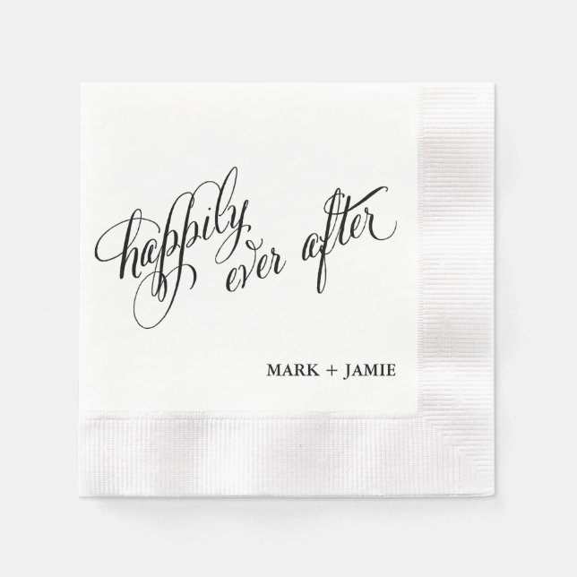 Cockail Napkin: Glücklich immer nach Serviette (Vorderseite)