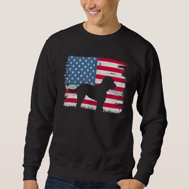 Cockapoo American Flag USA 4th of July Men Women B Sweatshirt (Vorderseite)