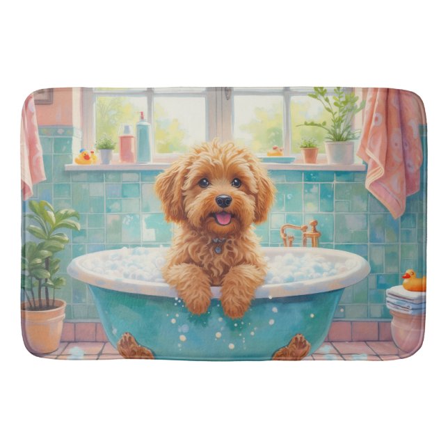 Cockapoo-Badzeit Süße Badezimmer-Dekoration Badematte (Vorderseite)