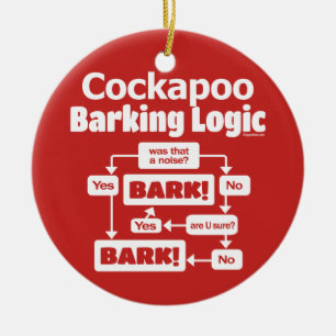Cockapoo Barking Logic Keramik Ornament