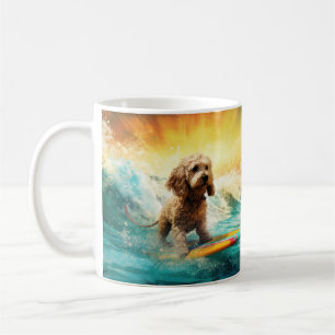 Cockapoo Beach Surfgrafik Kaffeetasse