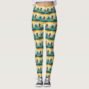 Cockapoo Beach Surfgrafik Leggings