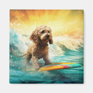 Cockapoo Beach Surfgrafik Magnet