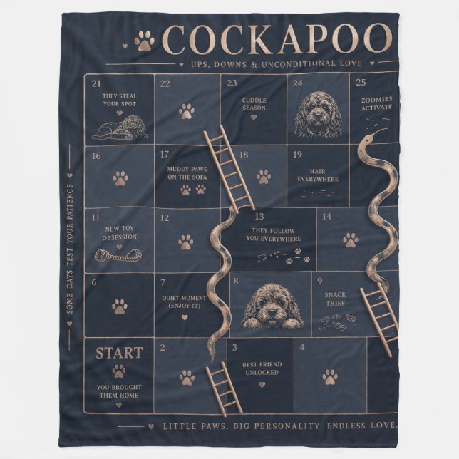 Cockapoo-Besitzer-Decke Fleecedecke (Vorderseite)