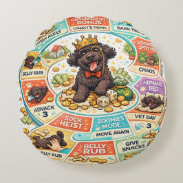 Cockapoo-Brettspiel-Kissen | Lustiges Hundegeschen Rundes Kissen