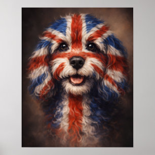 Cockapoo Britische Flagge Hund Wandkunst Poster