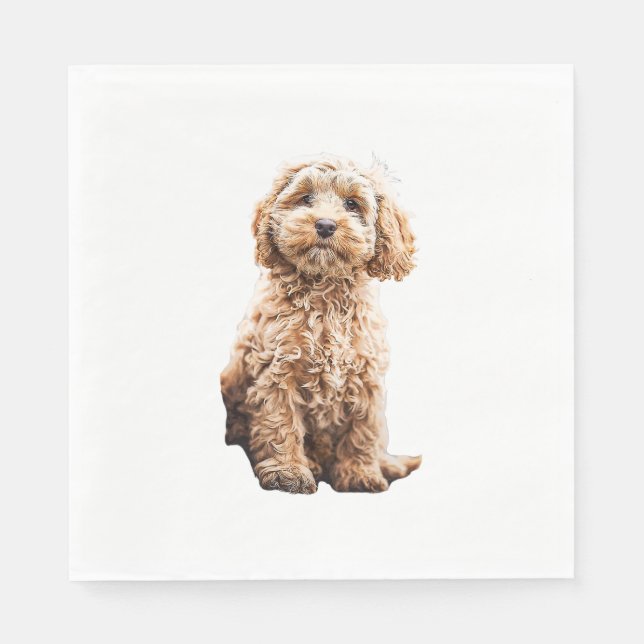 Cockapoo Cavoodle Labradoodle Niedlicher Welpenhun Serviette (Vorderseite)