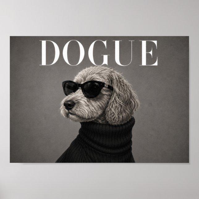 Cockapoo-Chic-Mode-Hunde-Kunstprint Poster (Vorne)