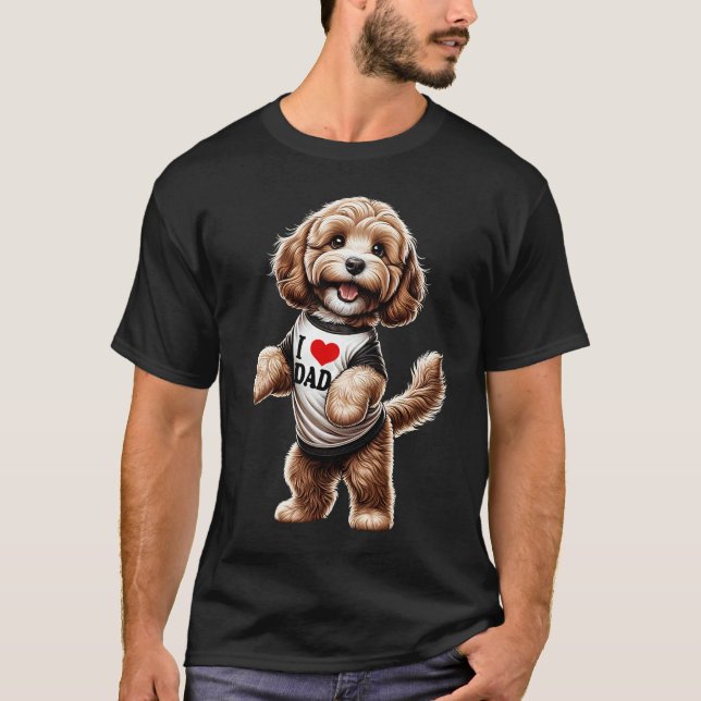 Cockapoo Dad I Love Dad Cockapoo Lover T-Shirt (Vorderseite)