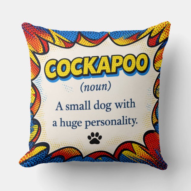 Cockapoo Definition Cushion Funny Dog Pillow Gift Kissen (Vorderseite)