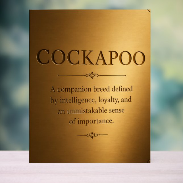 Cockapoo Definition Geschenktafel – Lustiger Hunde Acrylschild (Neutral)