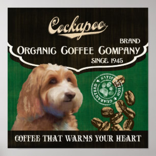 Cockapoo Dog Art Poster - Bio Coffee Company