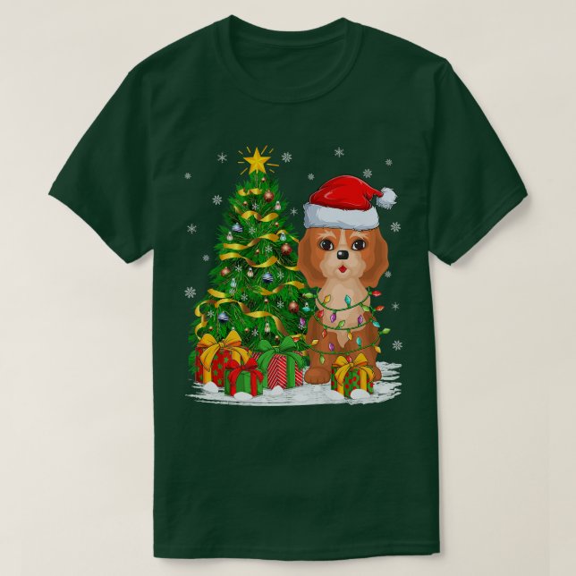 Cockapoo Dog Lover Xmas Tree Santa Cockapoo Christ T-Shirt (Design vorne)