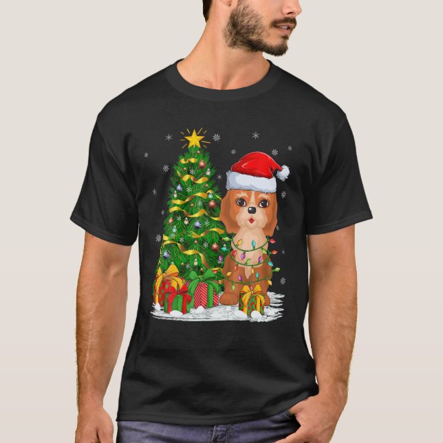 Cockapoo Dog Lover Xmas Tree Santa Cockapoo Christ T-Shirt (Vorderseite)