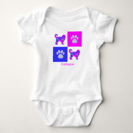 Cockapoo Dog & Paw Pink und Blau Baby Strampler