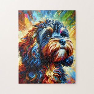 Cockapoo Dog Portrait Akryllische Kunst Print Dog Puzzle