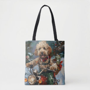 Cockapoo Dog Reiten Motorrad Weihnachten