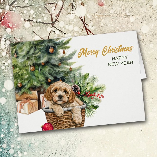 Cockapoo Dog Wicker Korb Weihnachten (Von Creator hochgeladen)