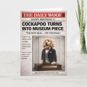 Cockapoo-Geburtstagskarte Lustiger Hund Vintage-Wi Karte