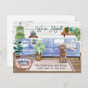 Cockapoo Gemütlich Neue Zuhause Moving Ankündigungspostkarte