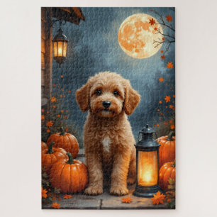 Cockapoo-Gemütliches-Farmhouse-Halloween-Kunstwerk Puzzle
