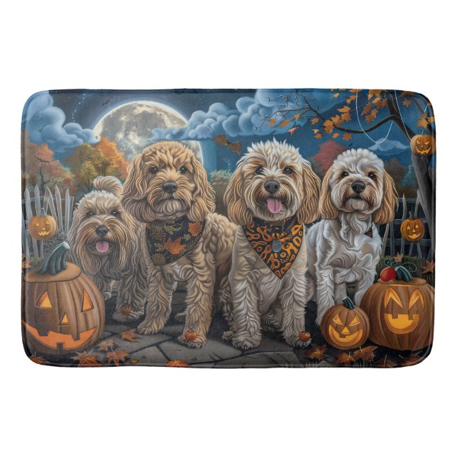Cockapoo Halloween Spooky Badematte (Vorderseite)