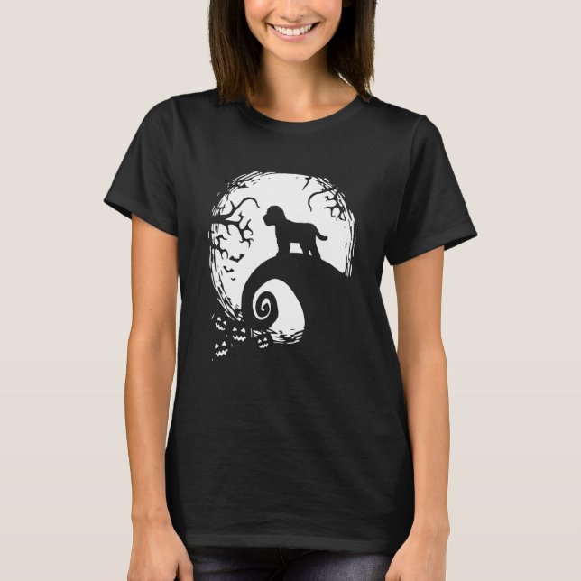 Cockapoo Halloween unter dem Mondlicht unheimliche T-Shirt (Vorderseite)
