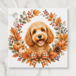 Cockapoo-Herbstkranz Geschenkanhänger