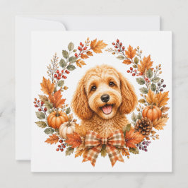 Cockapoo-Herbstkranz Mitteilungskarte