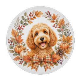 Cockapoo-Herbstkranz Schneidebrett
