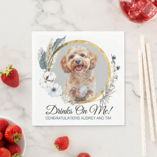 Cockapoo-Hochzeitsservietten mit Hundebild Serviette