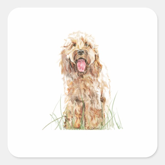Cockapoo-Hund-Aufkleber Quadratischer Aufkleber (Vorderseite)