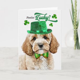 Cockapoo Hund Glücklicher St. Patrick's Day Feiertagskarte