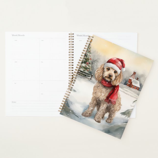 Cockapoo Hund im Schnee Weihnachten Planer (Anzeige)