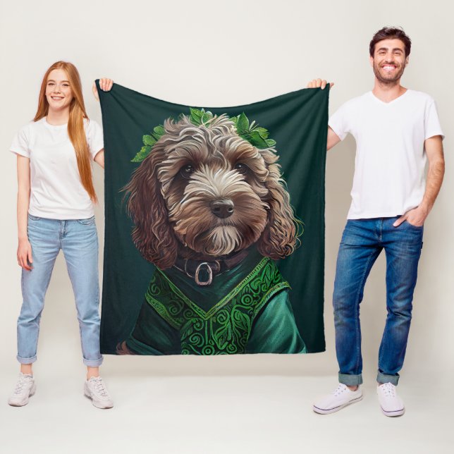 Cockapoo Hund in St. Patrick's Day Dress Fleecedecke (Beispiel)