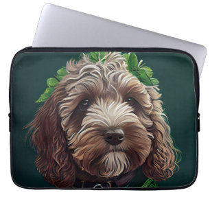 Cockapoo Hund in St. Patrick's Day Dress Laptopschutzhülle