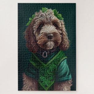 Cockapoo Hund in St. Patrick's Day Dress Puzzle