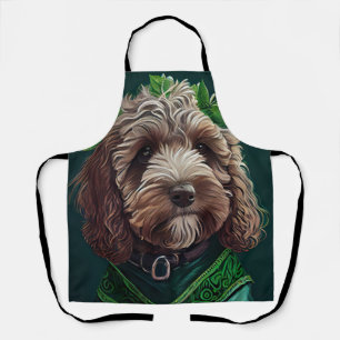 Cockapoo Hund in St. Patrick's Day Dress Schürze