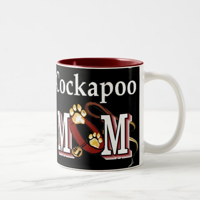 Cockapoo Hund Mama Geschenke Zweifarbige Tasse (Rechts)