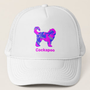 Cockapoo Hund Niedlich rosa Silhouette Custom Truckerkappe