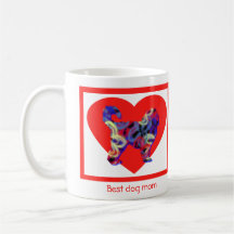 Cockapoo Hund Silhouette Valentinstag Rotes Herz