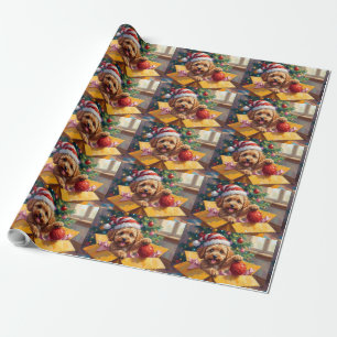 Cockapoo-Hund Weihnachtsgeschenkbox Überraschung Geschenkpapier