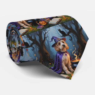 Cockapoo-Hund - Whimsical Halloween-Malerei Krawatte