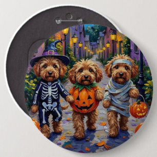 Cockapoo Hunde Trick-oder-Treating Halloween-Kostü Button