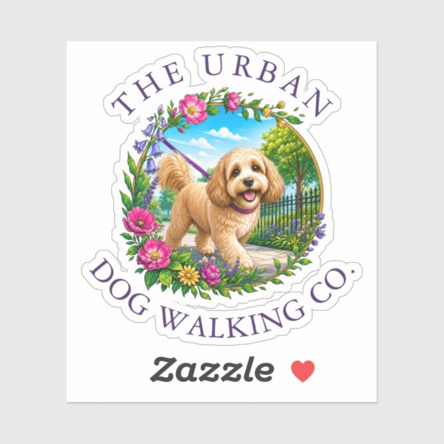 Cockapoo-Hundeausführer-Logo-Aufkleber Aufkleber (Blatt)