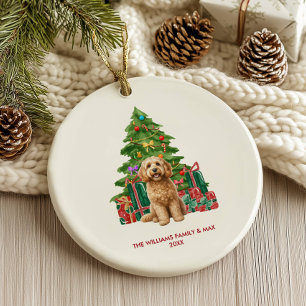 Cockapoo-Hundefamilien-Weihnachten Keramik Ornament