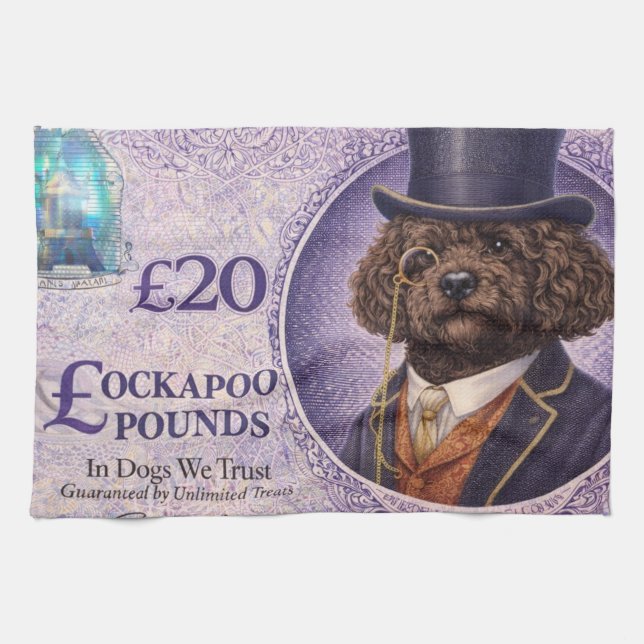 Cockapoo-Hundefan Geschenk Geschirrtuch (Horizontal)